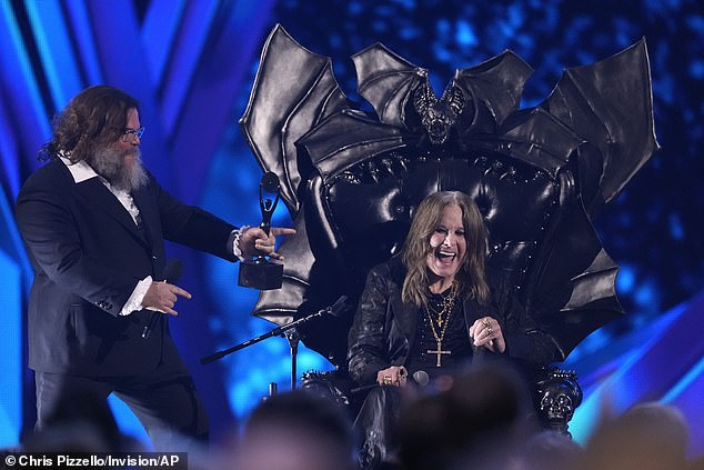 The Black Sabbath legend was welcomed to the stage by actor and singer Jack Black as the event kicked off at Rocket Mortgage Fieldhouse in Cleveland.