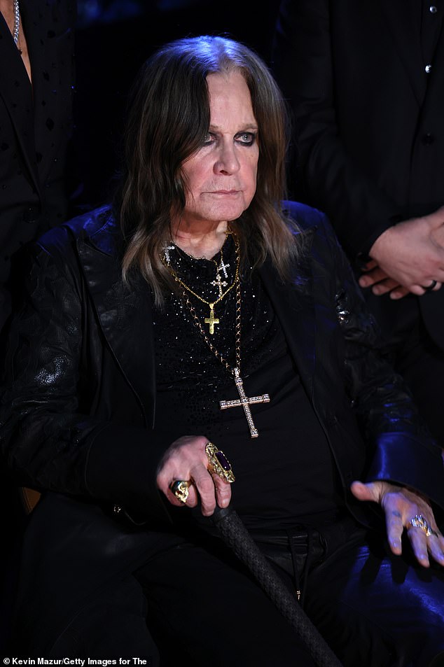 The British rocker watched as Black talked about worshiping Ozzy and Black Sabbath