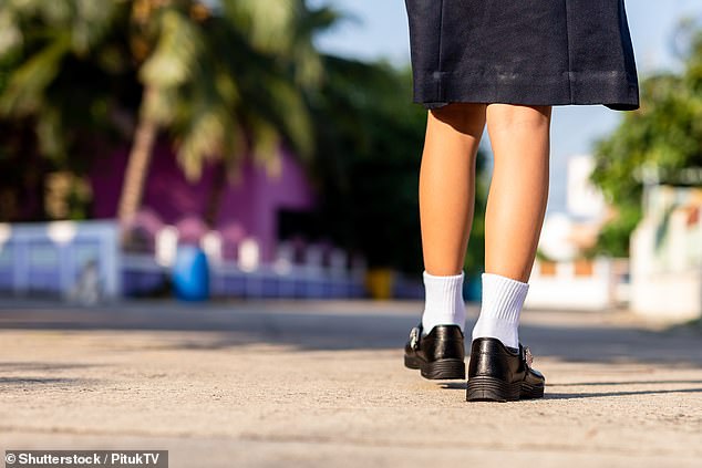 The school has strict uniform rules, banning make-up, jewelery and loosely tied long hair (stock image shown)