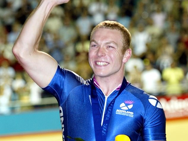 Three years before winning gold for Scotland at the 2002 Commonwealth Games (pictured), Hoy took silver at the 1999 UCI Track World Championships in the team sprint