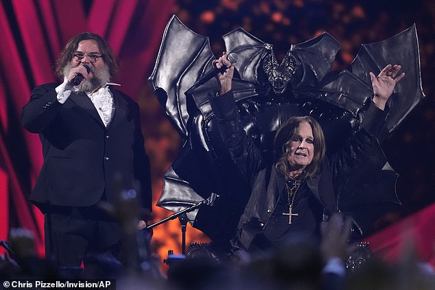 Black introduced Ozzy to a star-studded audience on Saturday night and admitted that listening to his music as a child influenced his own musical direction with Tenacious D.