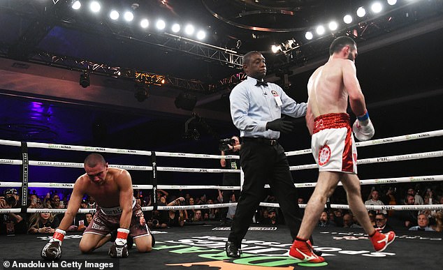 Murtazaliev (right) punched Tszyu to the canvas four times in their meeting for the IBF super welterweight belts on Sunday