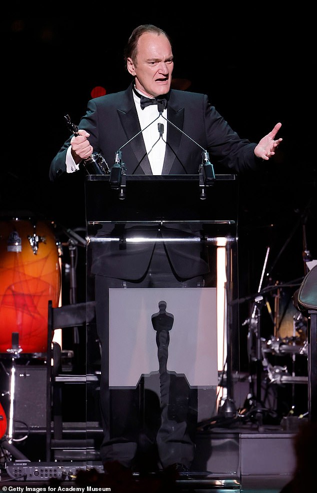 During the ceremony, Tarantino was honored with the Luminary Award, an artist whose 