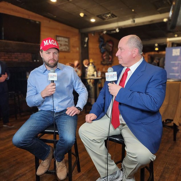 Team Trump is a regular guest on his show, including Senator JD Vance, Trump's running mate