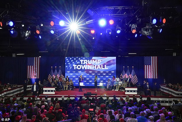 Trump held a town hall in Oaks, just outside Philadelphia, on Monday evening