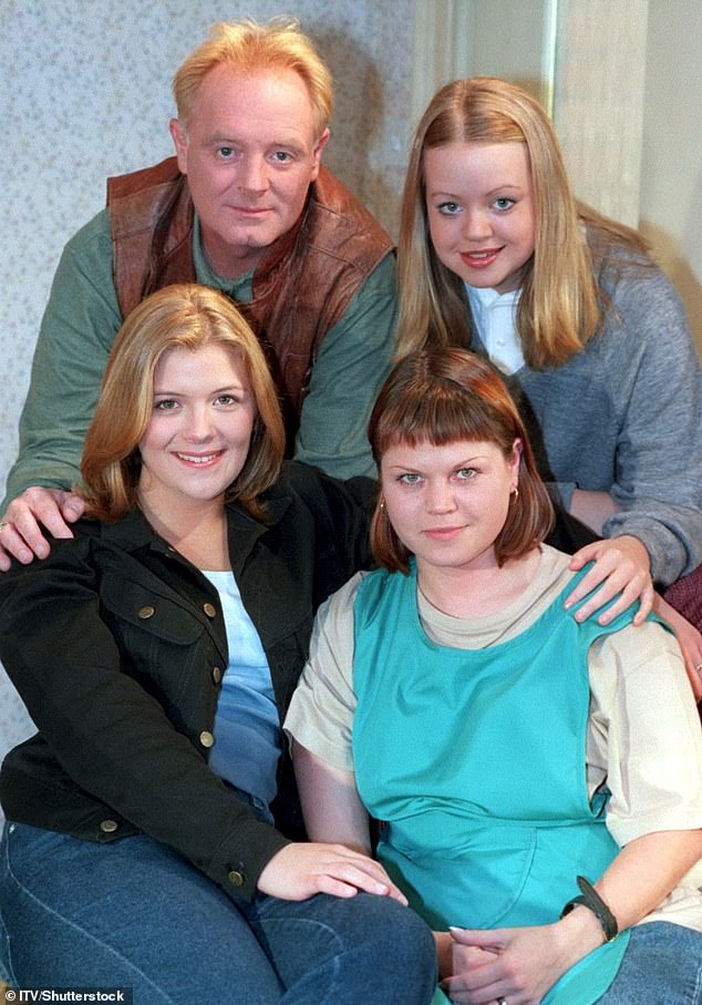 Jones became a household name after arriving on the cobbles in 1997 as the foul-mouthed Les, head of the equally boorish Battersby family - wife Janice (pictured) and their troublesome teenage daughters Leanne and Toyah