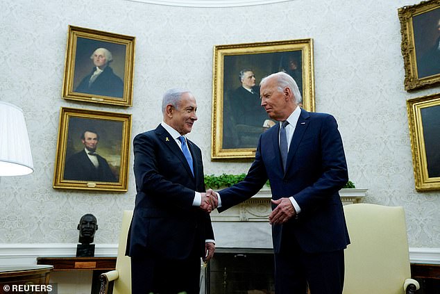 President Joe Biden meets with Israeli Prime Minister Benjamin Netanyahu in the Oval Office of the White House in Washington, U.S., July 25, 2024