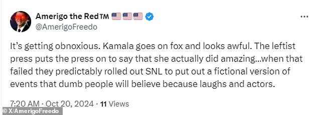 1729442472 655 Fans slam SNL for trying to resuscitate Kamala Harriss