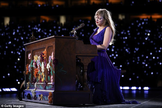 Swift sat at the piano and played her 2008 song White Horse, with the lyrics 