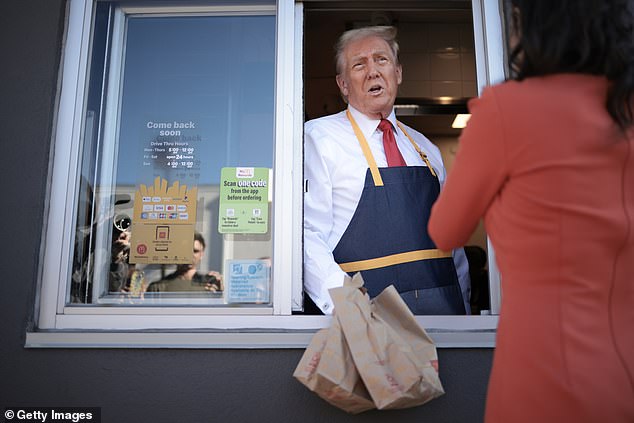 Trump even offered a few bags of fries to members of the press