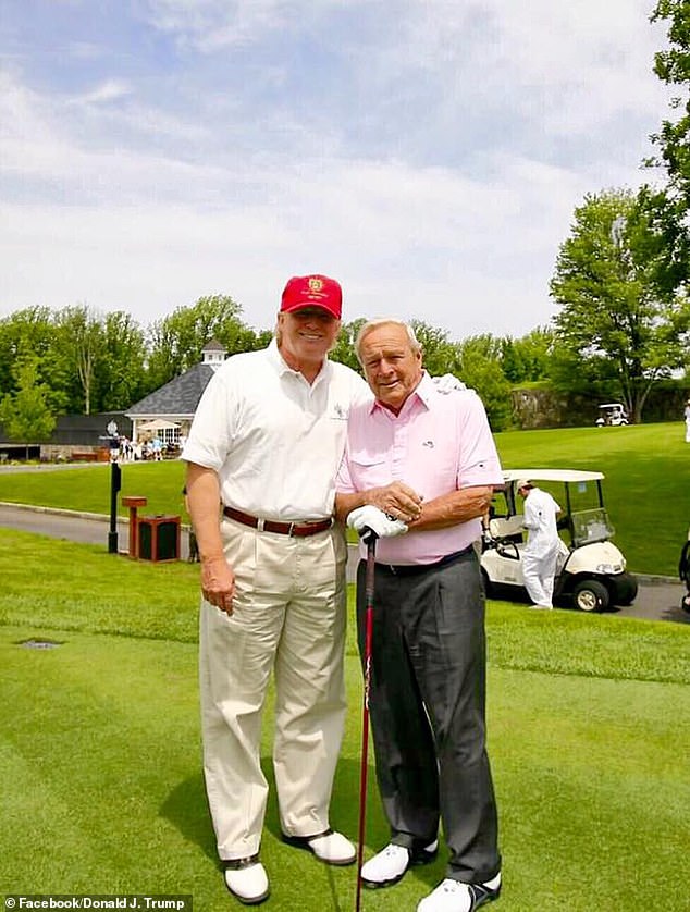 Palmer, meanwhile, died just weeks before Trump was elected in 2016, not long after posing for a photo with the political outsider during a round of golf.