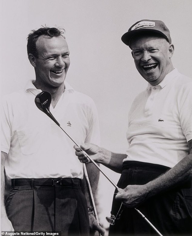 Palmer, a noted conservative, regularly played with former President Dwight D. Eisenhower (right) during his heyday