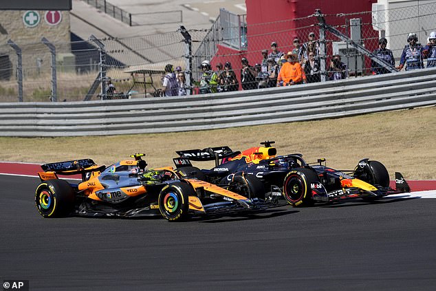 Verstappen (right) and Norris (left) finished Sunday's race in third and fourth respectively