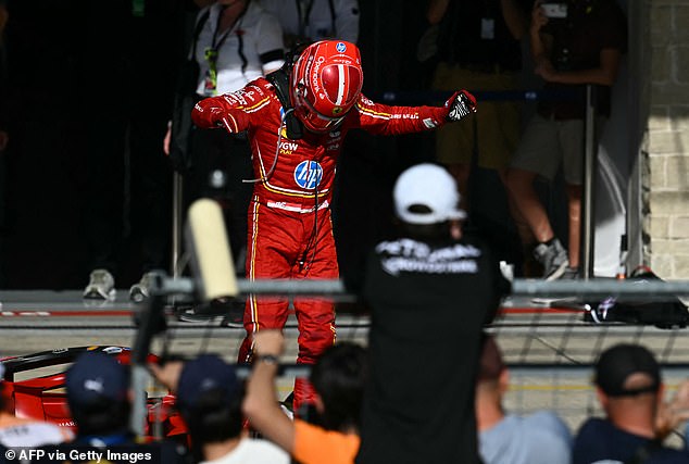 Monegasque driver Leclerc was visibly elated after his impressive victory in Austin