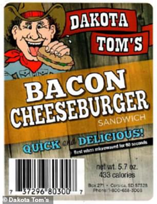 The pre-packaged burgers were distributed at stores and truck stops in Mount Rushmore State, North Dakota, Minnesota, Iowa and Wyoming.