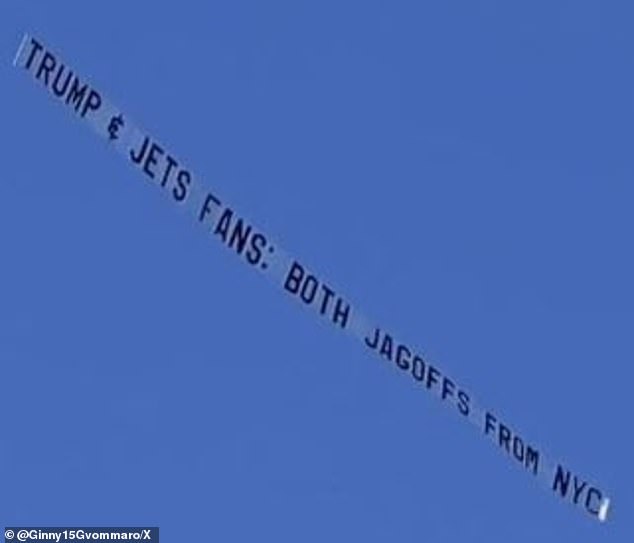 A banner on the plane read 