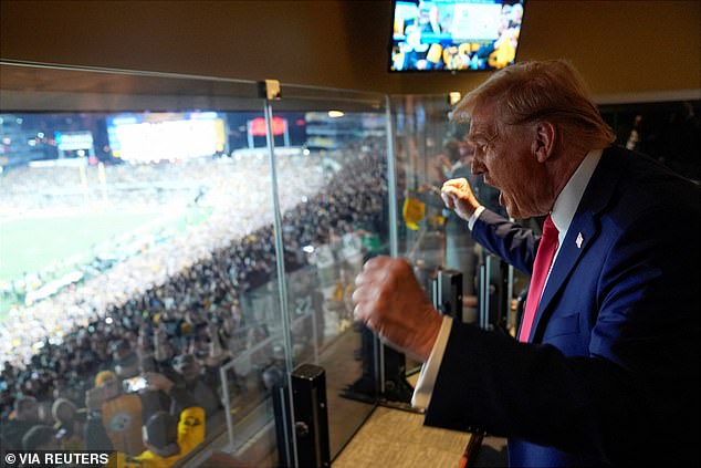 During Sunday night's football game, Trump was seen cheering on the New York Jets