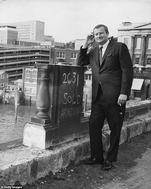 American entrepreneur Robert P. McCaulloch, standing on London Bridge as it is being dismantled, ready for transport back to America, London, April 18, 1968