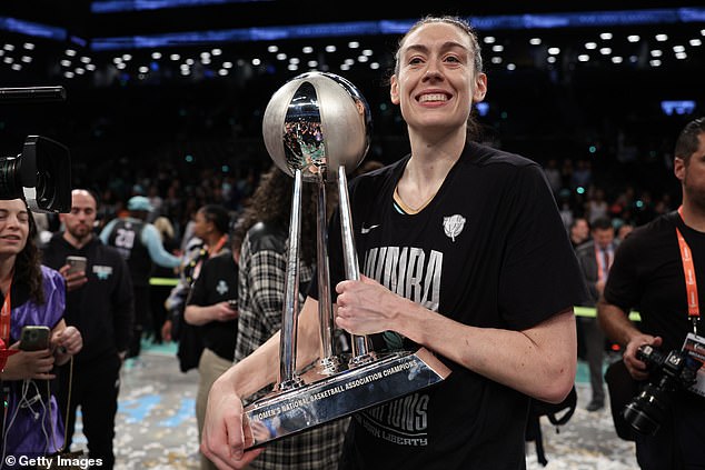 Breanna Stewart (pictured) and Sabrina Ionescu led the Liberty to their first championship