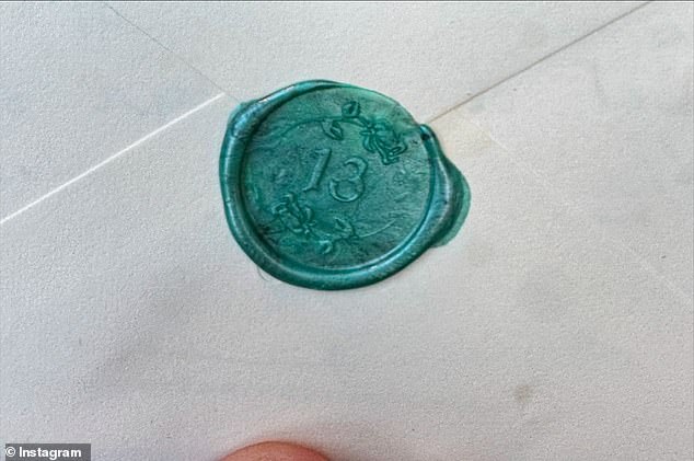 The letter, delivered by Swift's sibling, contained a green seal with the number 13 on it