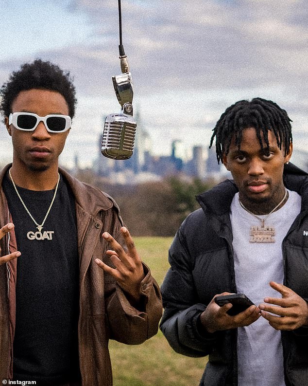 Witnesses said the alleged killer tried to steal Styles' neck chain (pictured with his brother) and shot him in a scuffle that ensued before fleeing.