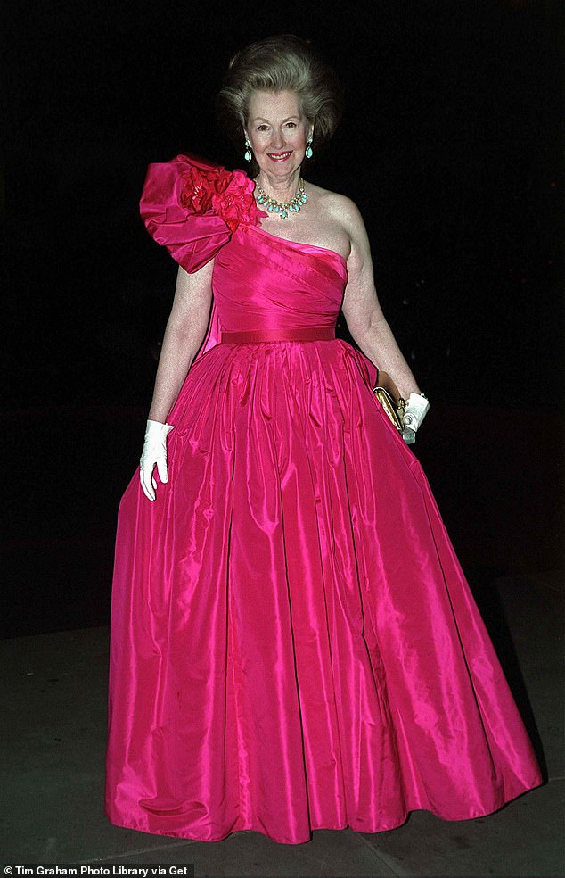 Raine Spencer attended a charity dinner and fashion show at the Natural History Museum in 1999