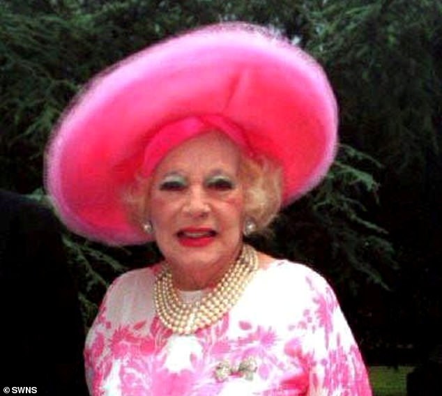 Raine's mother was romance writer Barbara Cartland, pictured above