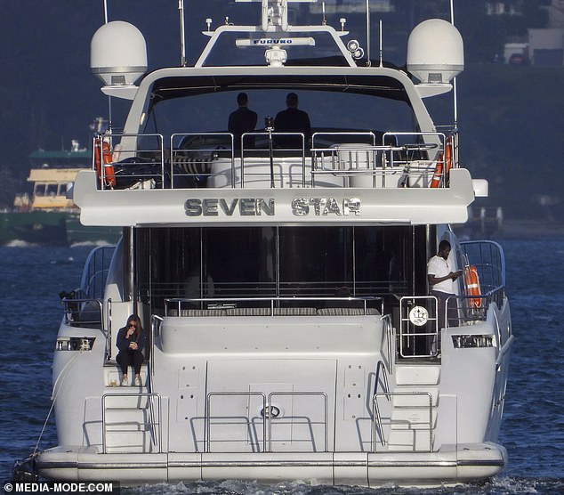 The rapper and his genetically blessed guests partied on the Seven Star superyacht. Pictured