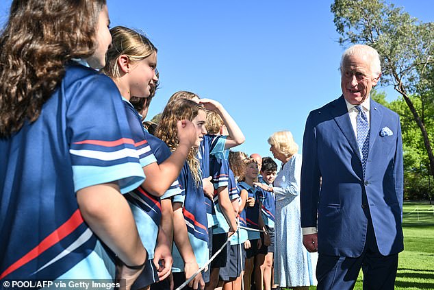 Earlier in the day, the royals had visited an Australian war memorial and attended Parliament before heading to the Australian National Botanic Gardens.