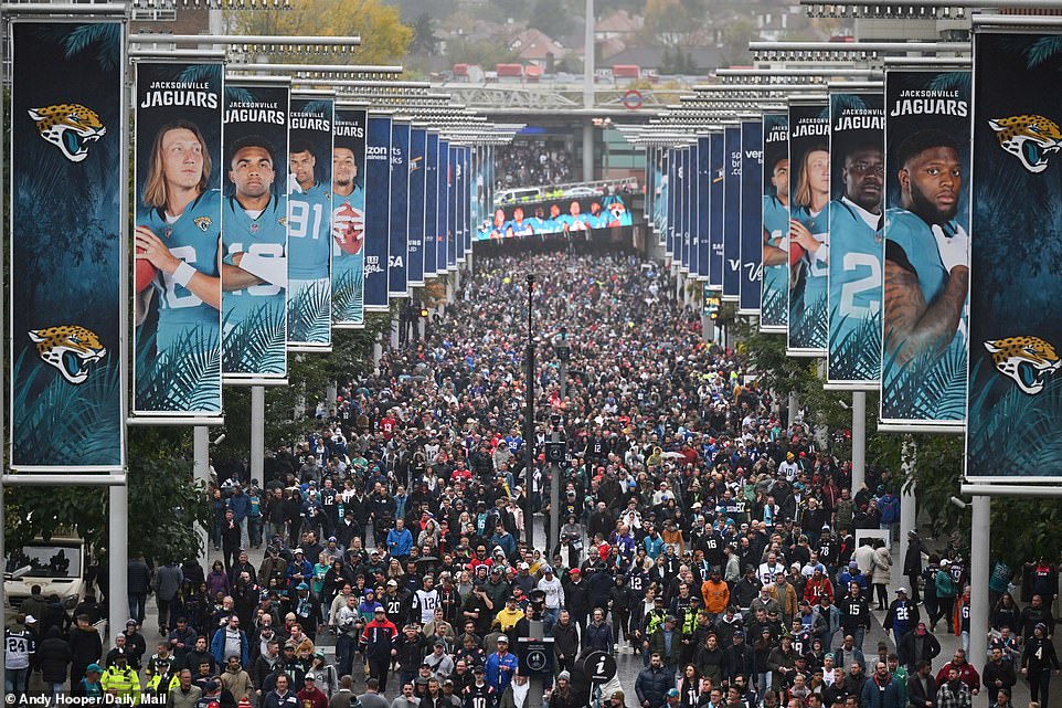 NFL fans packed Wembley Way before the game as the NFL's 2024 London trilogy came to an end in style