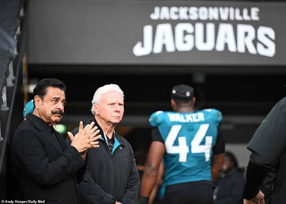 Jacksonville Jaguars owner Shahid Khan (left), who also owns Premier League side Fulham, attended Wembley