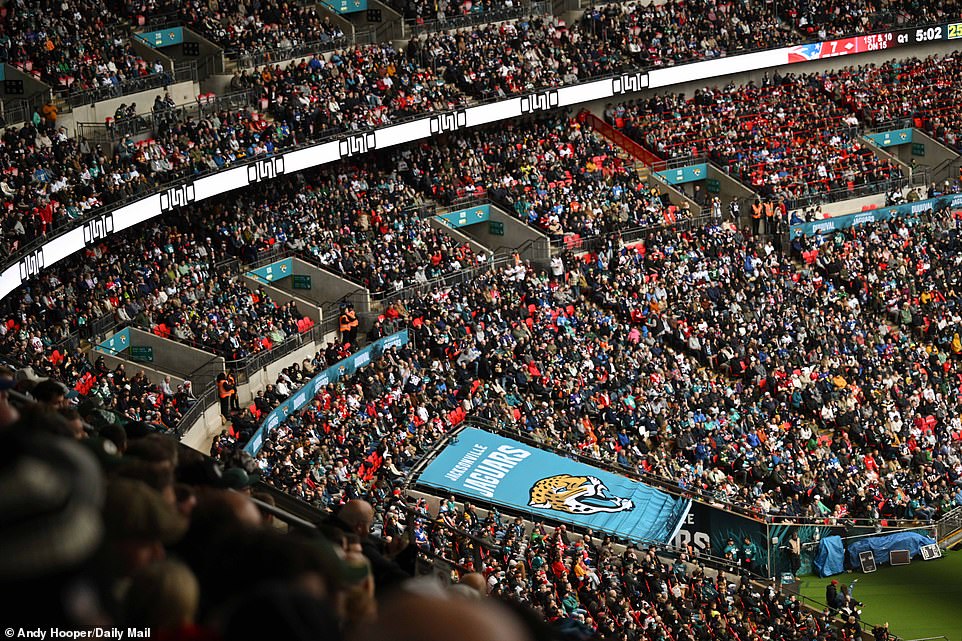 Both ends of the stadium were packed with fans as Wembley, the home of football, was converted into an NFL arena