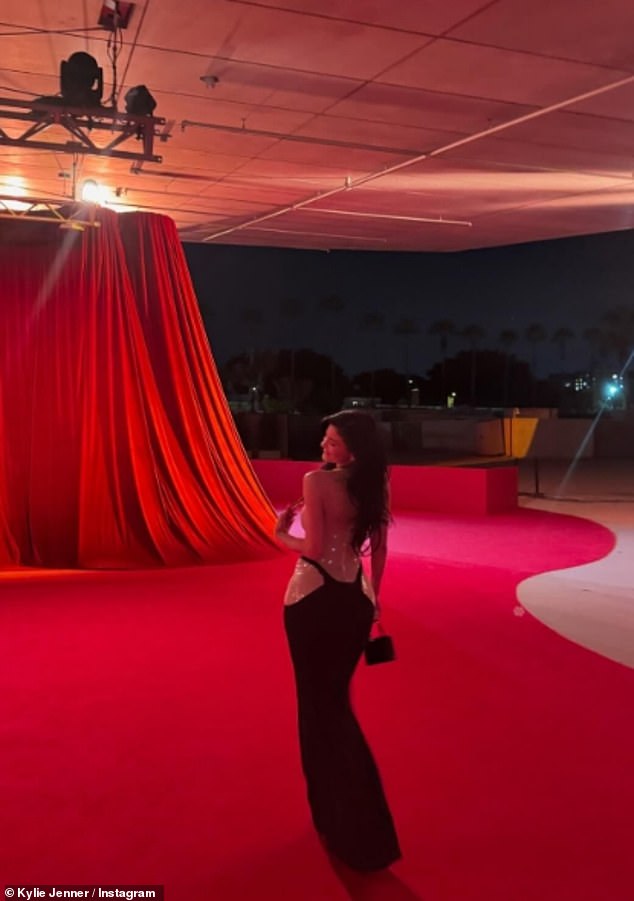 Kylie also shared a photo of the dress from behind as she walked the carpet