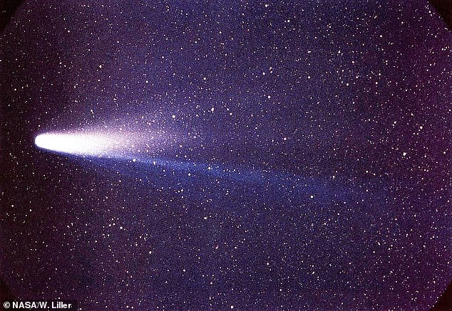 The Orionids occur every year as Earth passes through the wave of debris left behind by Halley's Comet (pictured) as it completes its 75-year orbit around the Sun