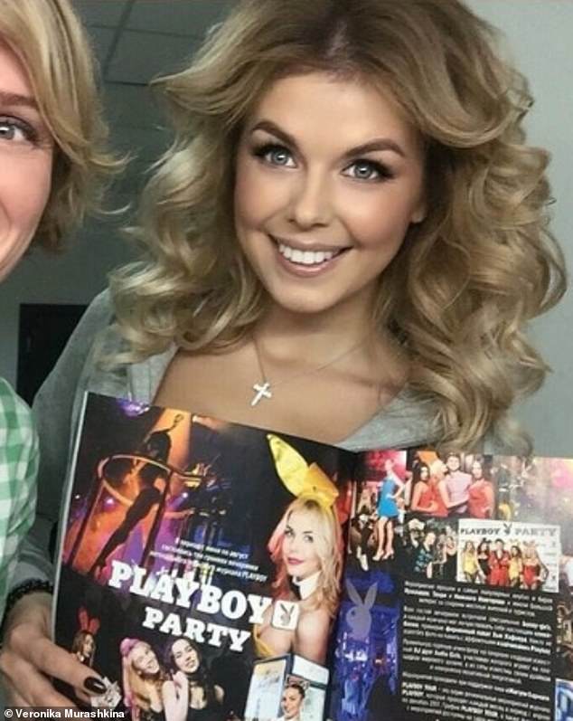 Veronika showed her photo in Playboy magazine in the photo above