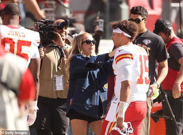 The Mahomes were high school sweethearts growing up in Whitehouse, Texas, and the couple married in March 2022