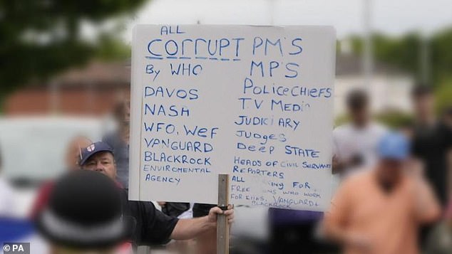 The grandfather went to the Holiday Inn Express in Manvers on August 4, waving a sign accusing police officers, MPs and the media of being 'corrupt'.