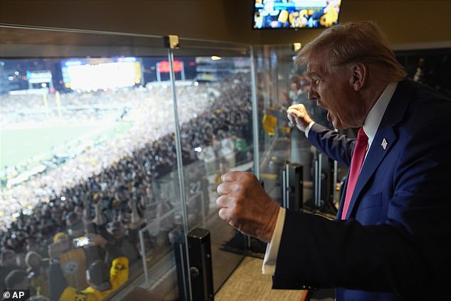 Trump made only one appearance during NBC's broadcast of the game on Sunday Night Football