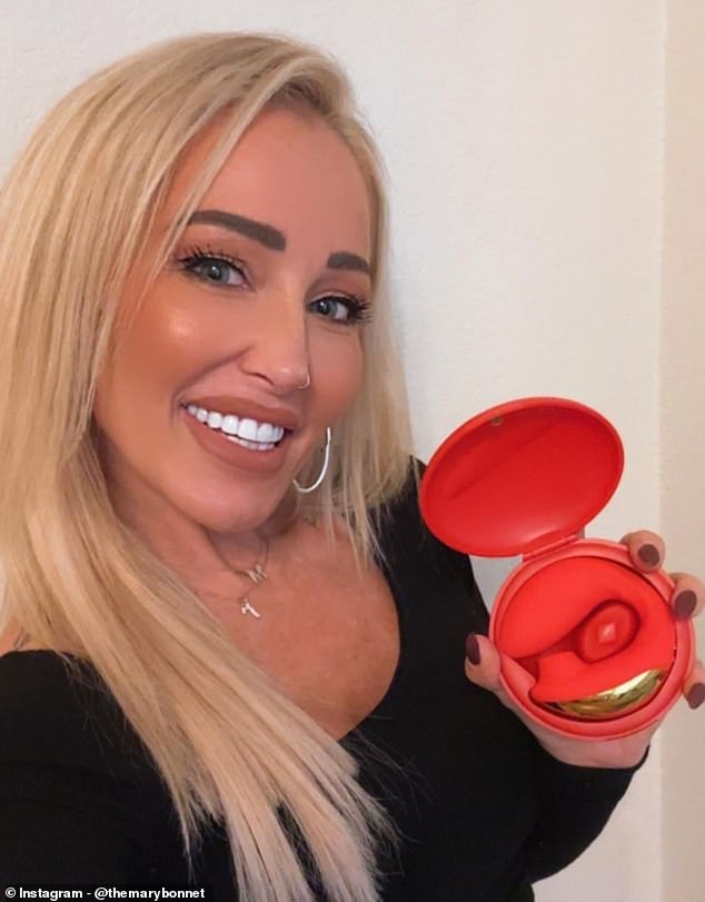 The real estate agent left her followers stunned with her 'different' look as she promoted a vibrator on Instagram