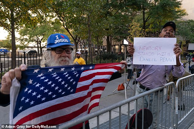 Other protesters outside the courthouse rallied in support of Penny, who they say saved commuters from Neely's erratic behavior by stopping him in the subway car.