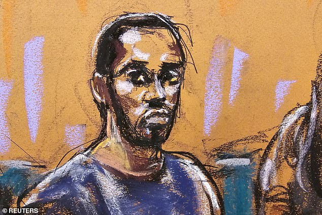 In the photo: : Sean "Diddy" Combs sits during a bail hearing in federal court in the Manhattan borough of New York City, U.S., September 18, 2024 in a courtroom sketch