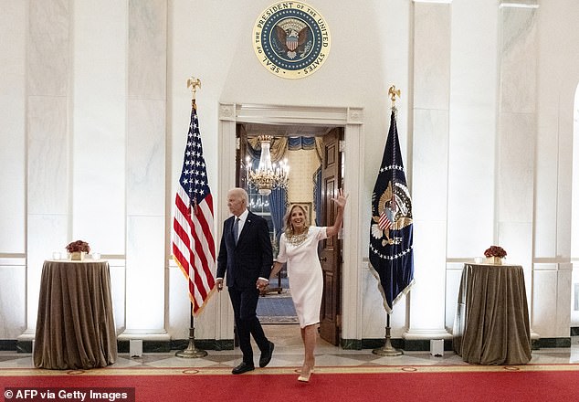 President Joe Biden and First Lady Jill Biden at a dinner Sunday evening in honor of the tour