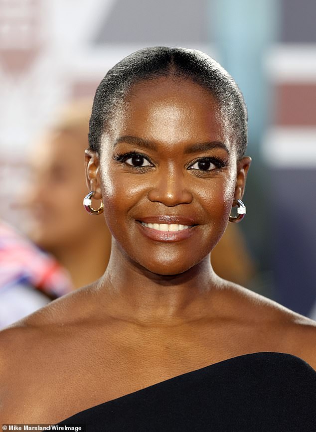 Oti swept her locks into a slicked-back style and completed her look with a glowing makeup palette.