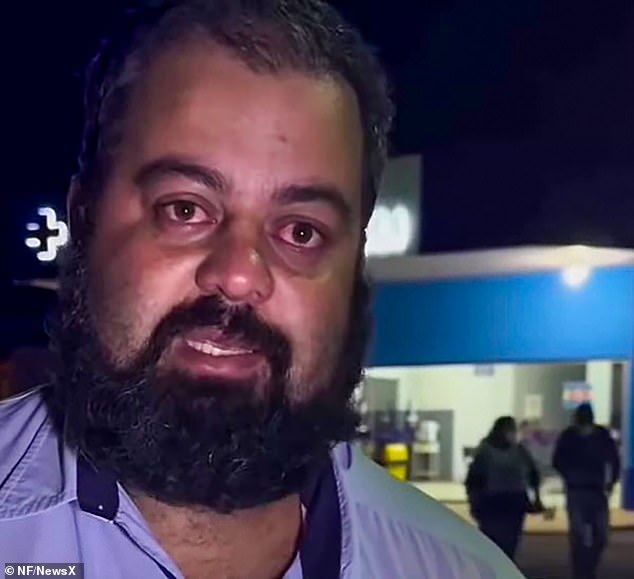 A tearful father, Cristiano Santos, is pictured talking to Brazilian media