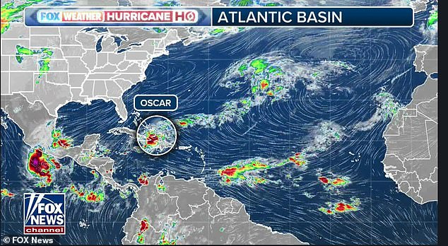 Oscar was downgraded to a tropical storm on Sunday evening after wind speeds decreased from 130 to 45 miles per hour