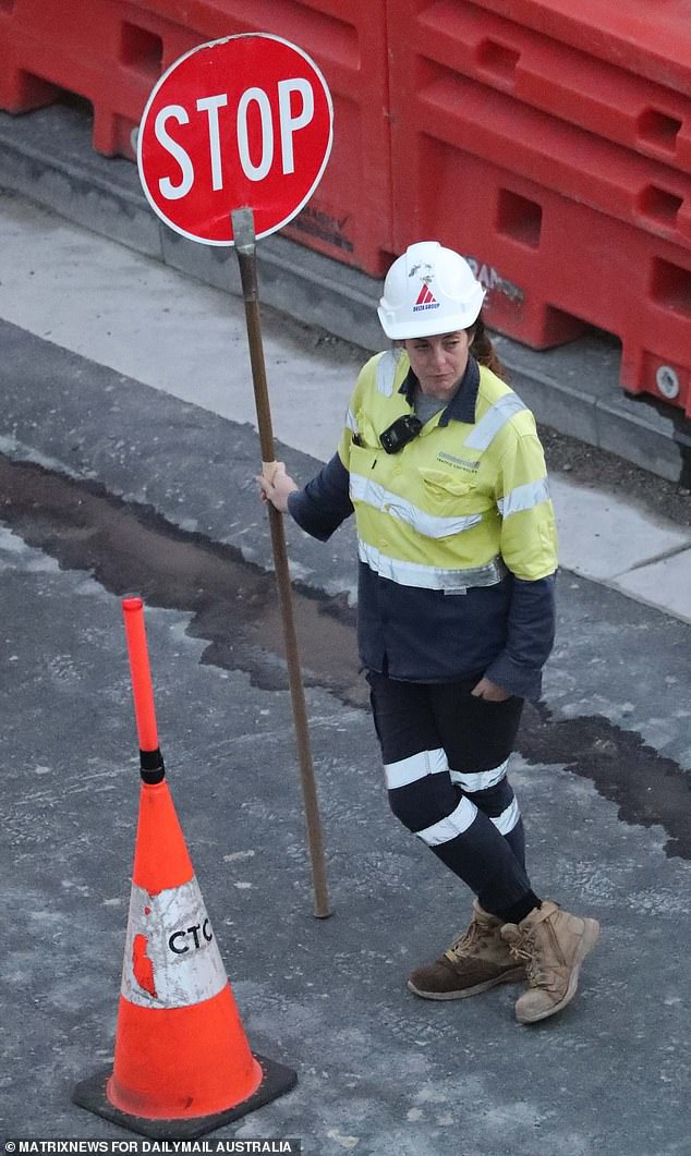 Traffic controllers on Victoria's Big Build road and rail projects earn salaries of $200,000 under pay deals hit by the CFMEU (file image)