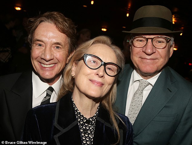 This outing followed Steve Martin's playful social media post, where he shared a throwback photo of himself next to Streep and Short, but with a crossed out red circle over his own face