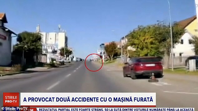 Police ran after him after the car theft was reported by the owner and during the chase (captured on dashcam footage) the Swiss hit five other cars and injured three people.