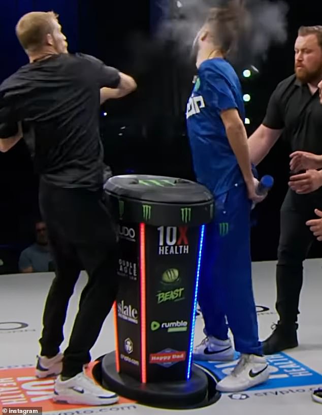 In Power Slap, participants must stand in a box with their hands behind their back while their opponent punches them in the face