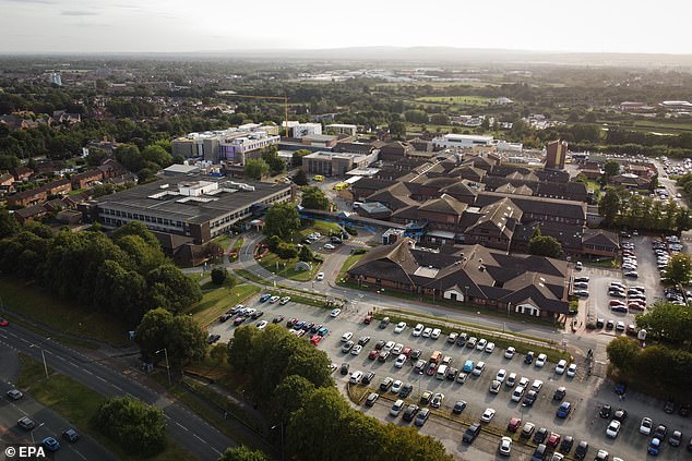 An aerial view of the Countess of Chester Hospital. Letby murdered seven babies and attempted to kill another seven over thirteen months in the hospital